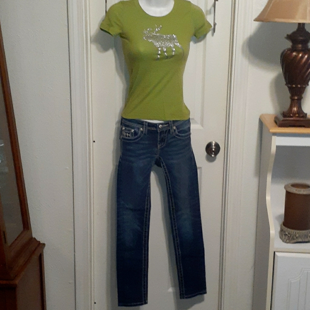 Girls Miss Me Jean's & Abercrombie Shirt
